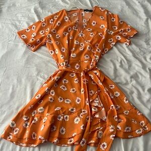 Orange floral dress. Size US 10. Perfect condition, worn once!
